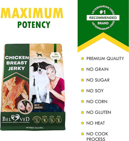 Beloved Pets Chicken Jerky Dog Treats 11 OZ - All Natural and Healthy Snacks for Large & Small Dogs - Grain Free and High Protein Meat - Human Grade Pet Chews