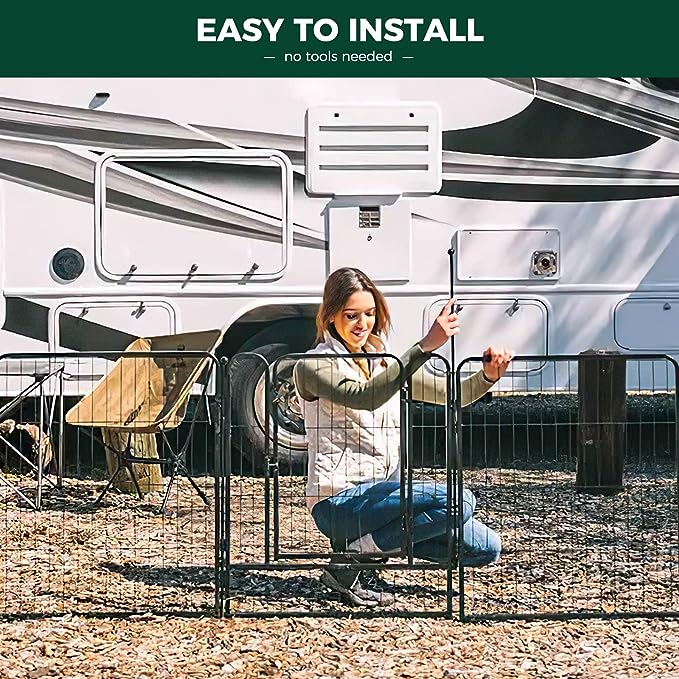 FXW Rollick Dog Playpen for Yard, RV Camping│Patented, 50 inch 8 Panels