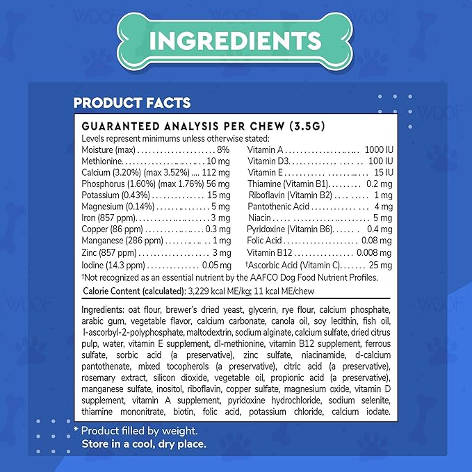 Premium Multivitamin for Dogs Daily Multi for Immune, Mood, Joint, Skin, Heart & Digestive Health - 21 in 1 Dog Multivitamins for Optimal Health Essential - 60 Multivitamin Dog Chews