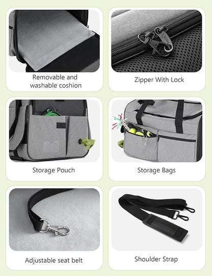 Pecute Cat Carrier Dog Carrier with Wheels Airline Approved, Pet Travel Carrier with Sunshade, Aluminum Alloy Tie Rod Silent Wheel, Pet Carrier Foldable for Cats Puppies(18" L x 12" W x 13" H)