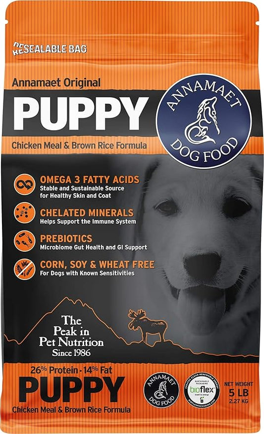 Annamaet Original Puppy Dry Dog Food, (Chicken & Brown Rice), 5-lb Bag
