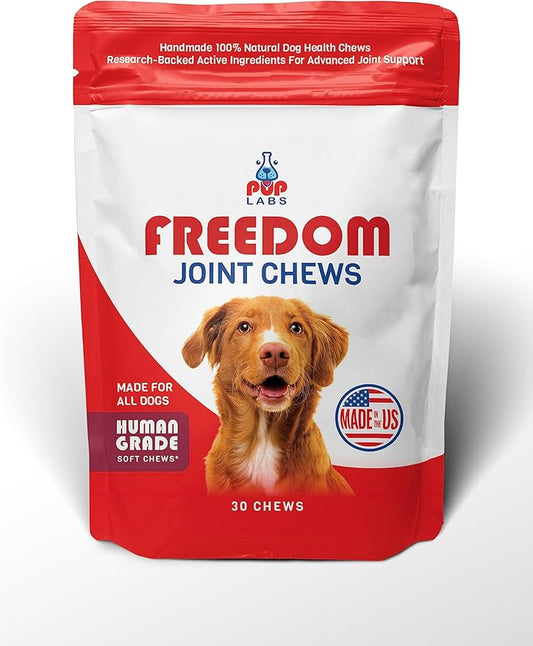 Freedom Joint Chews - Delicious Dog Hip and Joint Supplement - Vitamins Packed with Super Nutrients - Keep Your Pup Happy and Active - Made for All Dogs and Breeds - Made in the USA, 30 chews