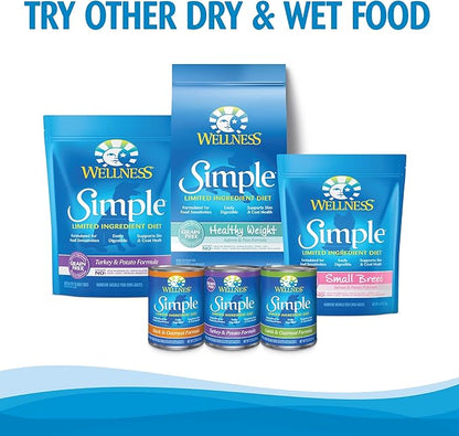 Wellness Natural Pet Food Simple Natural Limited-Ingredient Grain-Free Dry Dog Food, Easy to Digest for Sensitive Stomachs, Supports Skin & Coat (Small Breed, Salmon and Potato, 10.5-Pound Bag)