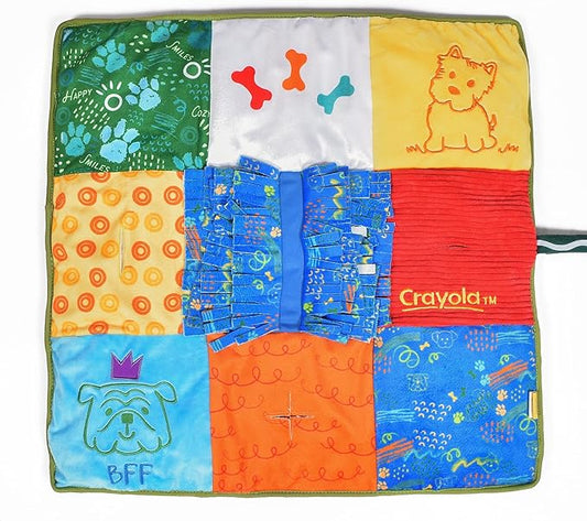 Crayola for Pets Doggie Play Mat, Snuffle Mat, Puzzle Toy, Treat-hiding Play Mat for Dogs with Crinkle Sound, Dog Enrichment Toys for Mental Stimulation