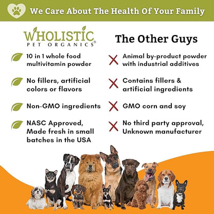 Wholistic Pet Organics: Multivitamin for Dogs Organic, Homemade Dog Vitamins and Supplements-Dog Multivitamin with Probiotics, Healthy Immune System, Digestive Support (Organic Pumpkin, 4 lb)