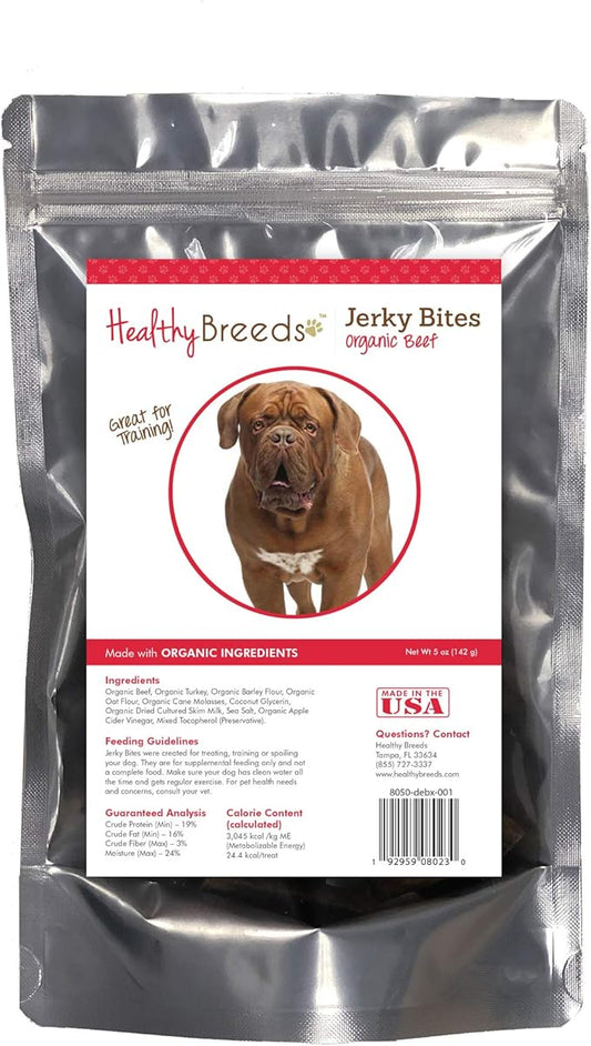 Healthy Breeds Dogue de Bordeaux Jerky Bites Beef Recipe Dog Treats 5 oz