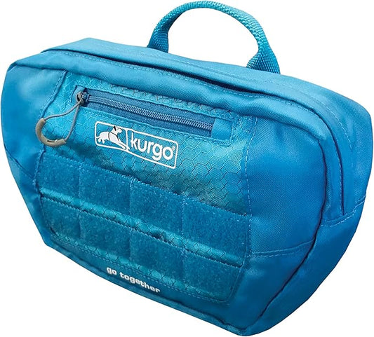 Kurgo Backpack Dog Harness Pack Add-Ons, Tactical Molle Pouch for Harnesses, Detachable Service Dog Pouches, RSG Pack Pannier (Coastal Blue)