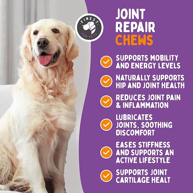 Advanced Joint Repair Hip & Joint Health Supplement for Dogs - Relieves Arthritis, Pain & Inflammation, Improve Mobility, Extra Strength Soft Chew Treats with Glucosamine, Chondroitin & MSM