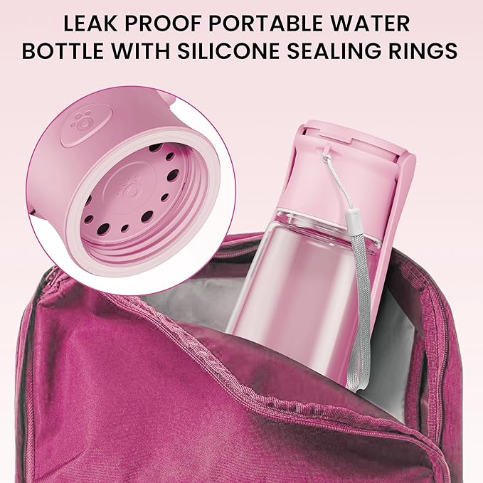 Portable Dog Water Bottle Dispenser [Leak Proof & Foldable] Dog Travel Water Bottle Bowl Accessories for Small Medium Large Dogs Pet Water Bottles for Dogs Walking Outdoor Hiking Travel 19OZ