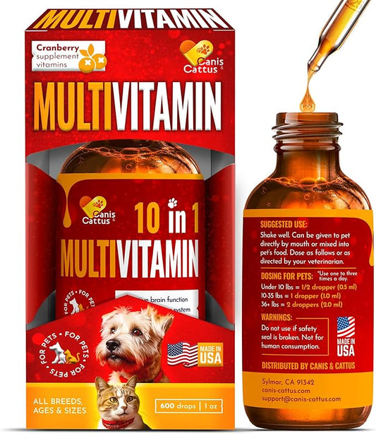 Vitamins for Dogs | Cat Vitamins | Liquid Multivitamin for Dogs | Multivitamin for Cats | Dog Vitamins Multivitamin | Cat Vitamin | Pure Ingredients | 1 oz