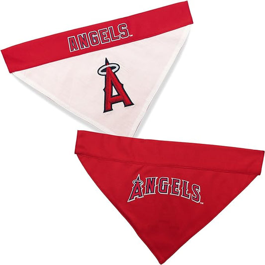 Pets First LAA-3217-L-XL MLB Los Angeles Angels Reversible Pet Bandana, Large/X-Large, MLB Team Color