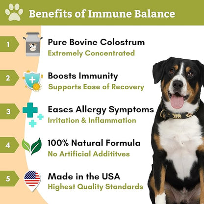 Wholistic Pet Organics Immune Balance: Dog Seasonal Allergy Relief, Colostrum for Dogs, Itching Relief for Dogs, Dog is Human Multivitamin Itch Relief, Dog Allergy Relief, Mother's First Milk Powder