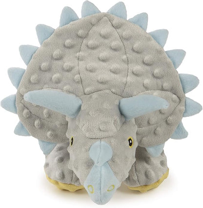 goDog Dinos Frills Squeaky Plush Dog Toy, Chew Guard Technology - Gray, Extra Large