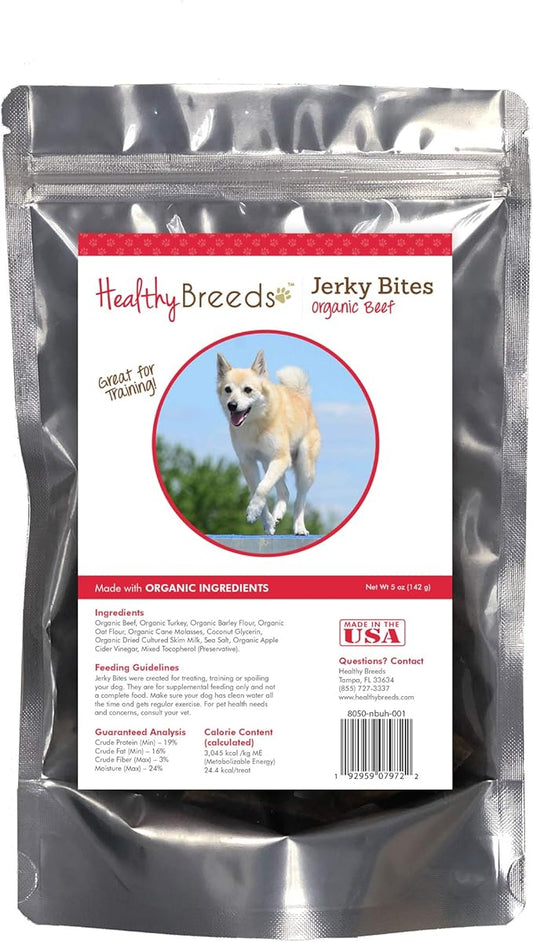 Healthy Breeds Norwegian Buhund Jerky Bites Beef Recipe Dog Treats 5 oz