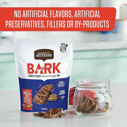 Nutrish Rachael Ray Bark Jerky-Style Dog Treats with Real Beef Jerky, Peanut Butter & Bacon, 4.5 Ounce (Pack of 5)