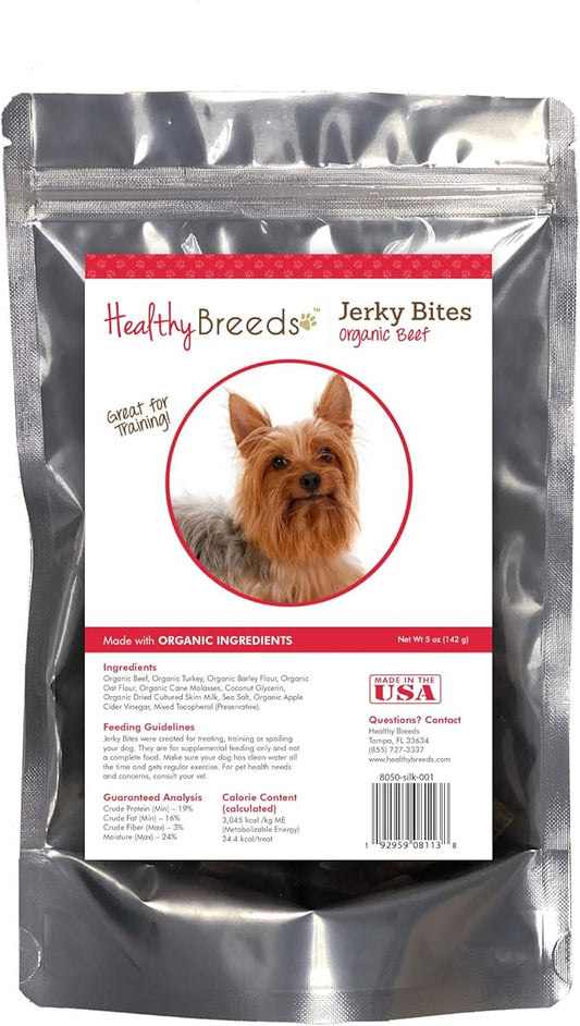 Healthy Breeds Silky Terrier Jerky Bites Beef Recipe Dog Treats 5 oz