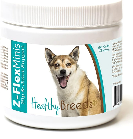Healthy Breeds Norwegian Lundehund Z-Flex Minis Hip and Joint Support Soft Chews 60 Count