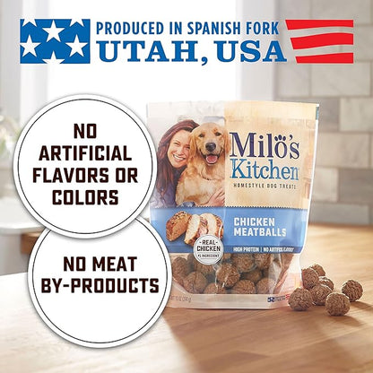 Milo's Kitchen Homestyle Dog Treats, Chicken Meatballs, 18 Ounce, High Protein, No Artifical Flavors