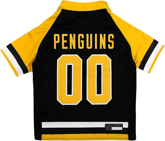Pets First NHL Pittsburgh Penguins PEN-4006-XXLNHL Pet Jersey - Pittsburgh Penguins Dog Jersey, XX-Large. A Premium Big Jersey for Dogs & Cats to Look just Like The Real Hockey Player, Black, XX-Large