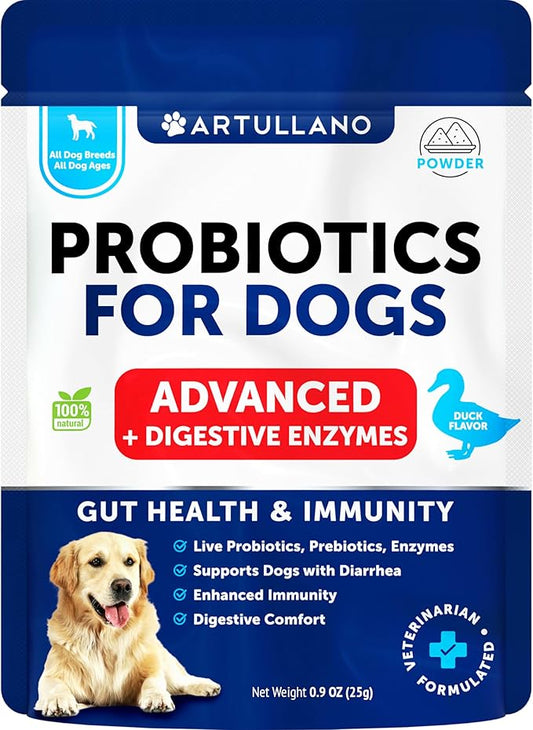 Dog Probiotics with Prebiotics - Balance Yeast, Support Gut Health, Itchy Skin, Allergies - 30 Sticks