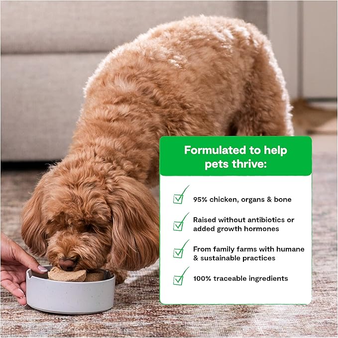 Open Farm Freeze Dried Raw Patties for Dogs, Humanely Raised Meat Recipe with Non-GMO Superfoods and No Artificial Flavors or Preservatives, Harvest Chicken Recipe, 17.5oz