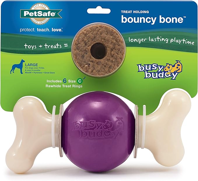 PetSafe® Busy Buddy® Bouncy Bone™, Treat Holding Dog Toy, Large, Best for Dogs Over 75 Lb.