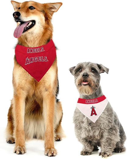 Pets First LAA-3217-L-XL MLB Los Angeles Angels Reversible Pet Bandana, Large/X-Large, MLB Team Color