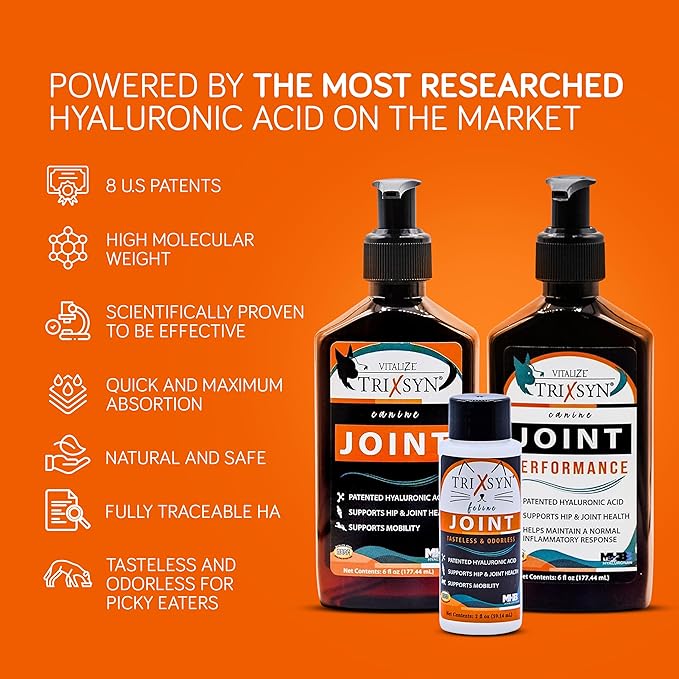 Canine - All Natural Hip and Joint Care for Dogs- Enhance Joint Mobility and Cartilage Function - Live Healthier and Happier- Patented MHB3 Hylauronan Liquid Formula