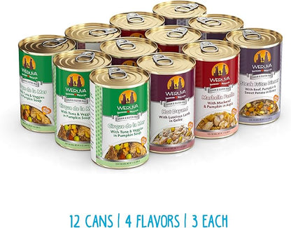 Weruva Classic Dog Food, Variety Pack, Chicken Free, Just 4 Me, Wet Dog Food, 14oz Cans (Pack of 12)