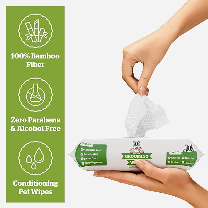 Pogi's Dog Grooming Wipes - 400 Dog Wipes for Cleaning and Deodorizing - Plant-Based, Hypoallergenic Pet Wipes for Dogs, Puppy Wipes - Quick Bath Dog Wipes for Paws, Butt, & Body - Green Tea Scented