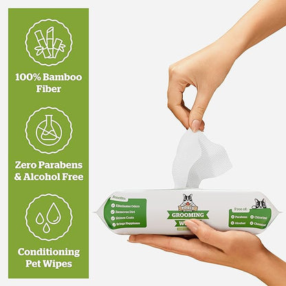 Pogi's Dog Grooming Wipes - 400 Dog Wipes for Cleaning and Deodorizing - Plant-Based, Hypoallergenic Pet Wipes for Dogs, Puppy Wipes - Quick Bath Dog Wipes for Paws, Butt, & Body - Green Tea Scented