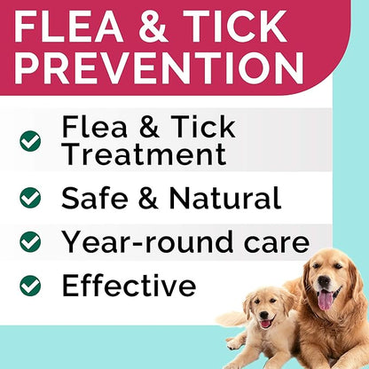 Chewable Flea and Tick Treats for Dogs - Made in USA - Flea and Tick Solution - Duck Flavor