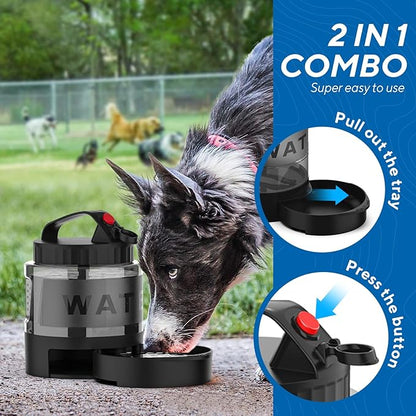 Dog Water Bowl Dispenser,Dog Water Bowl Travel for Hiking Dog Park Camping,56OZ Dog Water Dispenser with Pull-Out Travel Water Bowl for Dogs Travel Water Bowl Dispenser Pet Dog Water Bottle,BPA Free