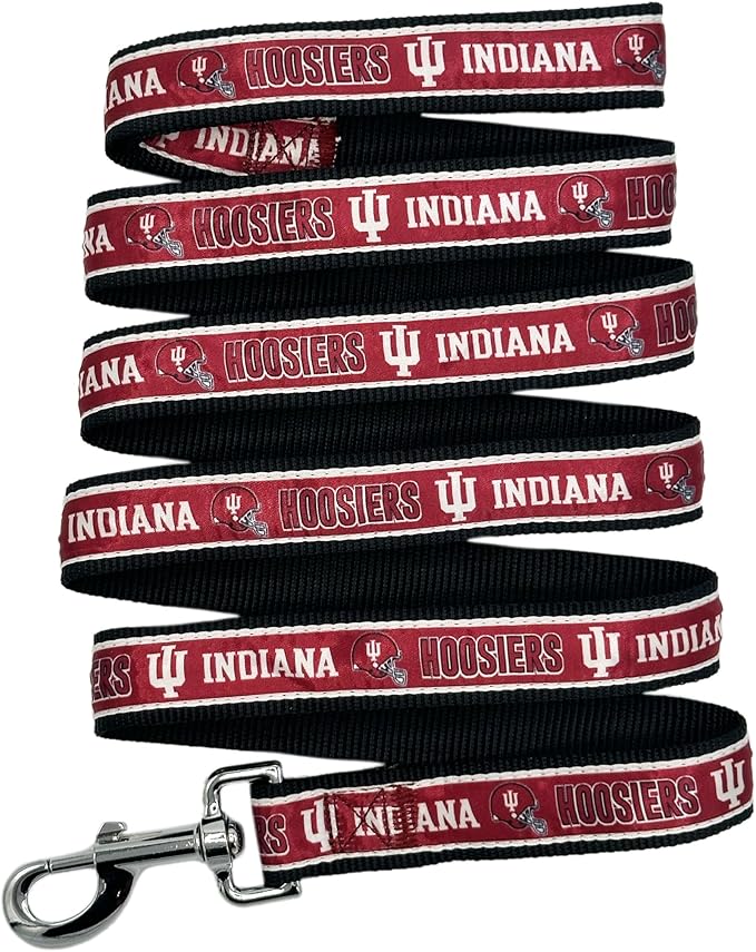 Pets First Collegiate Pet Accessories, Dog Leash, Indiana Hoosiers, Large