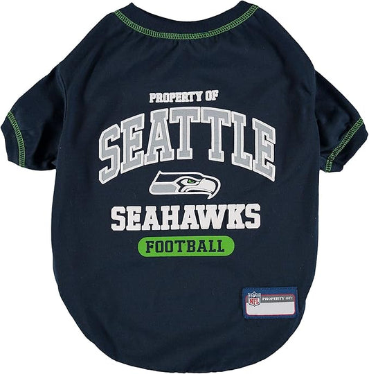 Pets First PET SHIRT for Dogs & Cats - NFL SEATTLE SEAHAWKS Dog T-Shirt, Large. - Cutest Pet Tee Shirt for the real sporty pup