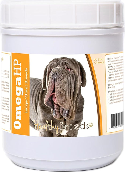 Healthy Breeds Neapolitan Mastiff Omega HP Fatty Acid Skin and Coat Support Soft Chews 90 Count