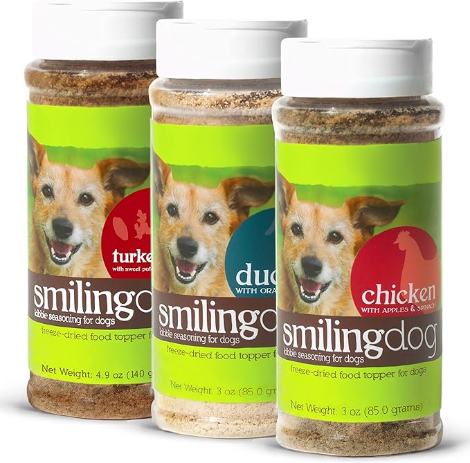 Herbsmith Kibble Seasoning – DIY Raw Coated Kibble Mixer - Dog Food Topper for Picky Eaters [Bundle of Chicken, Duck, and Turkey]