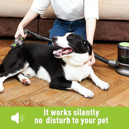Pet Clipper Grooming & Pet Grooming Vacuum Kit,Low Noise Technology Picks Up 99% Pet Hair,4 in 1 Proven Grooming Tools,1.2L Capacity Pet Hair Dust Cup (without Grooming Clippers)