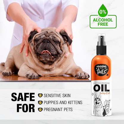 Wagging Tails 6-in-1 Soothing Oil 6.76 fl oz for Dogs | All natural ingredients Coconut Oil and Vitamin E help control hair fall & improve Coat Shine and Softness
