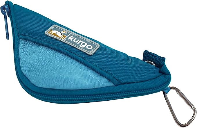 Kurgo Zippy Bowl for Dogs, Collapsible Travel Dog Bowls, Pet Food & Water Hiking Container, Food Grade Silicone, Travel Accessories for Pets, includes Carabiner, Holds 48 oz (Coastal Blue)