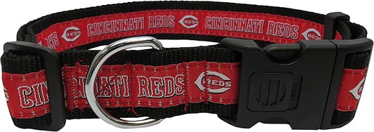 MLB Cincinnati Reds Licensed PET COLLAR- Heavy-Duty, Strong, and Durable Dog Collar. Available in 29 Baseball Teams and 4 Sizes
