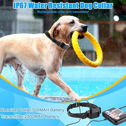 Wireless Dog Fence with Remote Training collar, Portable Dog Containment System with 2.4GHZ Signal, Dog Training & Behavior Aids for Medium Large Dogs