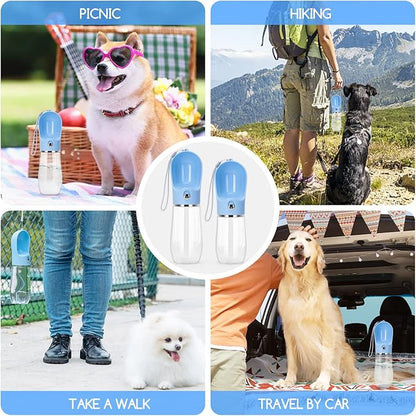Nobleza Dog Water Bottle, Leak Proof Portable Pet Water Bottle Dispenser Puppy Water Bottle for Outdoor Walking, Hiking, Travel, Food Grade Plastic (17oz, Blue)
