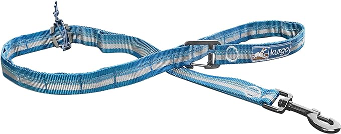Kurgo Rsg Stub Leash for Dogs | Adjustable Dog Leash | Hands Free Dog Leash for Walking, Jogging, Or Running | Customizable Molle-Compatible Pet Lead | Training Handle | Web Keeper | Reflective | 48”
