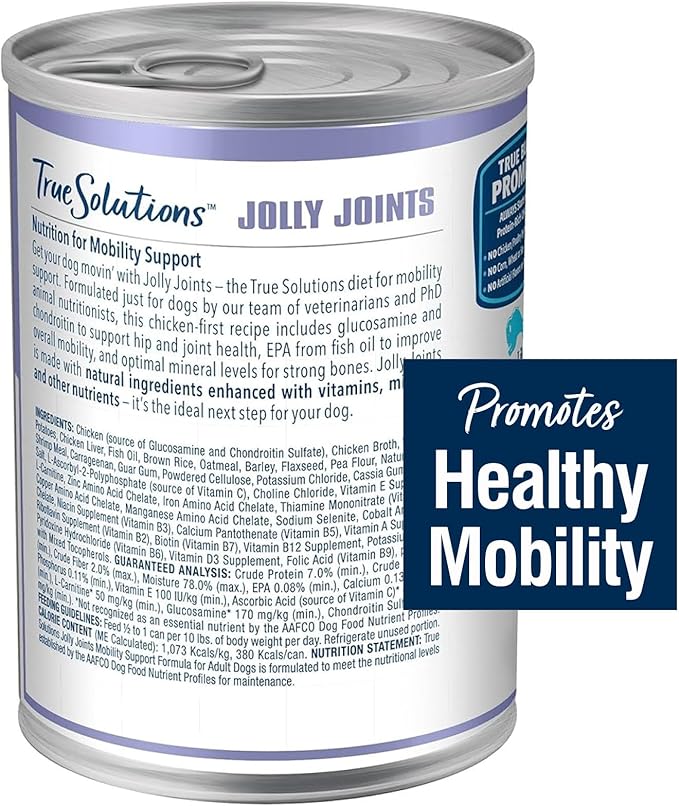 Blue Buffalo True Solutions Jolly Joints Natural Mobility Support Adult Wet Dog Food, Chicken 12.5-oz cans (Pack of 12)