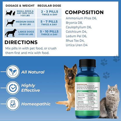 BestLife4Pets Walk-Easy Hip and Joint Supplement for Dogs & Cats - Arthritis Pain Relief and Anti-inflammatory Support Pills for Dogs & Cats Joint Pain Relief - Easy to Use Natural Pills