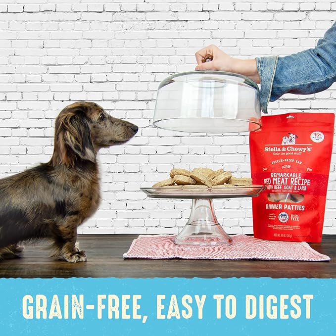 Stella & Chewy's Freeze Dried Raw Dinner Patties – Grain Free Dog Food, Protein Rich Dandy Lamb Recipe – 25 oz Bag