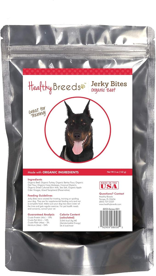 Healthy Breeds Beauceron Jerky Bites Beef Recipe Dog Treats 5 oz