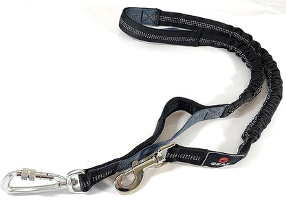 Hands Free Dog Leash with Locking Carabiner | Waterproof Running Dog Leash with Zipper Pouch, Dual Padded Handles and Durable Bungee for Active Dogs and Lifestyles