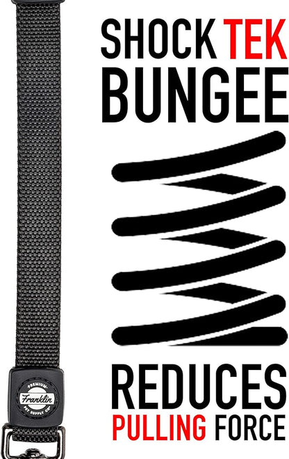 Nylon Dog Leash with Shok-Tek Bungee – Reflective – Franklin Pet Supply Co – Comfort – Neoprene Handles – Shok-Tek Bungee System – 4 Foot – Dog Training – Walking - Red